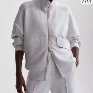 Varley Garcia Light Gray Bomber Jacket, M